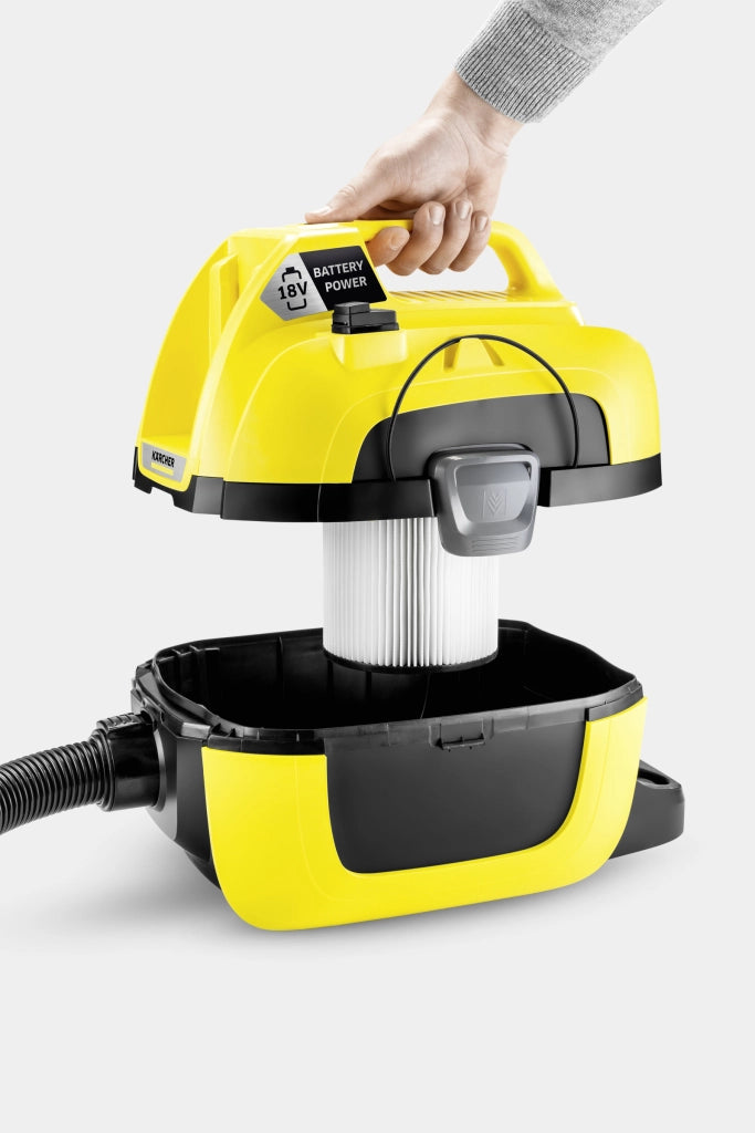 KARCHER Bidone aspiratutto solido liquidi a batteria WD 1 Battery - Potenza allacciata: 250 W - Capacità vano raccolta: 7 l - Materiale vano di raccolta: Plastica 