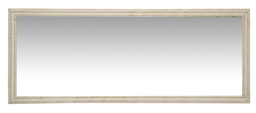 Biscottini Specchio Specchiera da parete e appendere verticale/orizzontale L72xPR3xH180 cm finitura bianco anticato