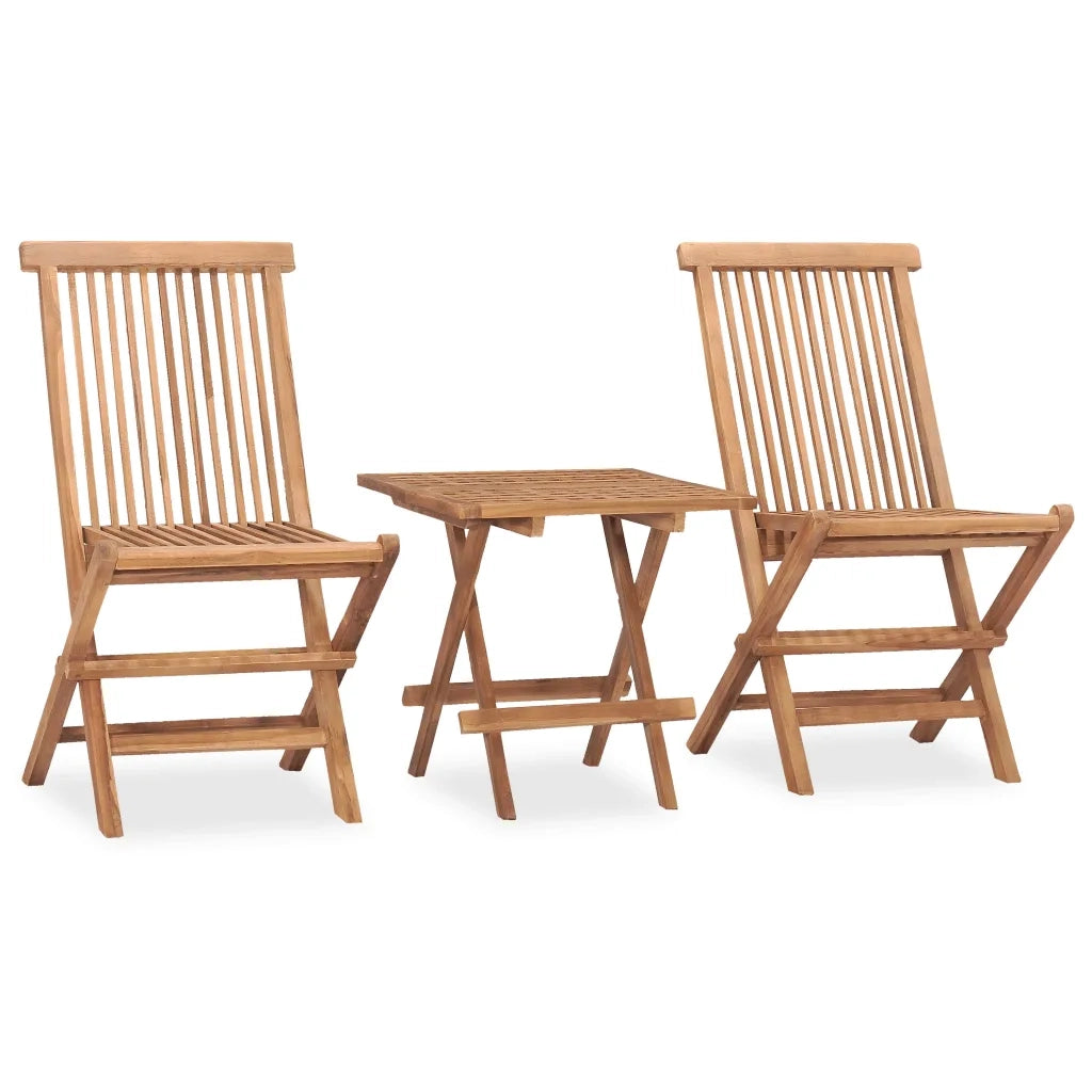 Set da Pranzo Giardino Pieghevole 3 pz Cuscino Massello di Teak cod mxl 39113