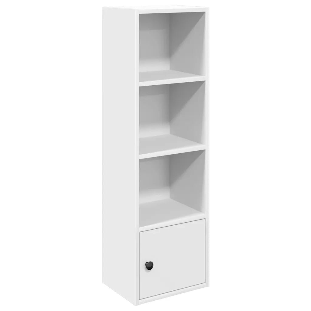 Libreria-Scaffale per Libri-Mobile di Stoccaggio Bianca 31x24x102 cm in Legno Multistrato