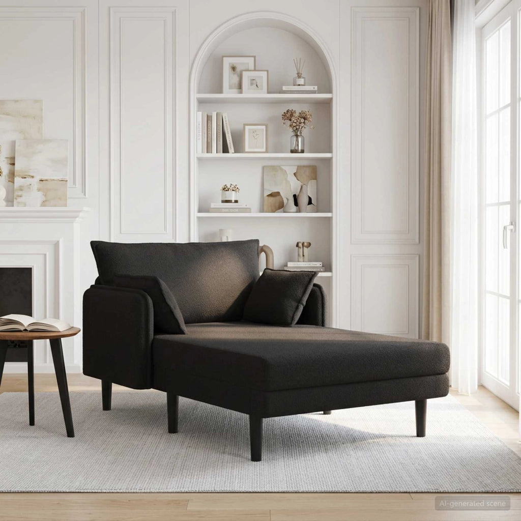 Chaise longue oversize Nero Bouclé 42048071