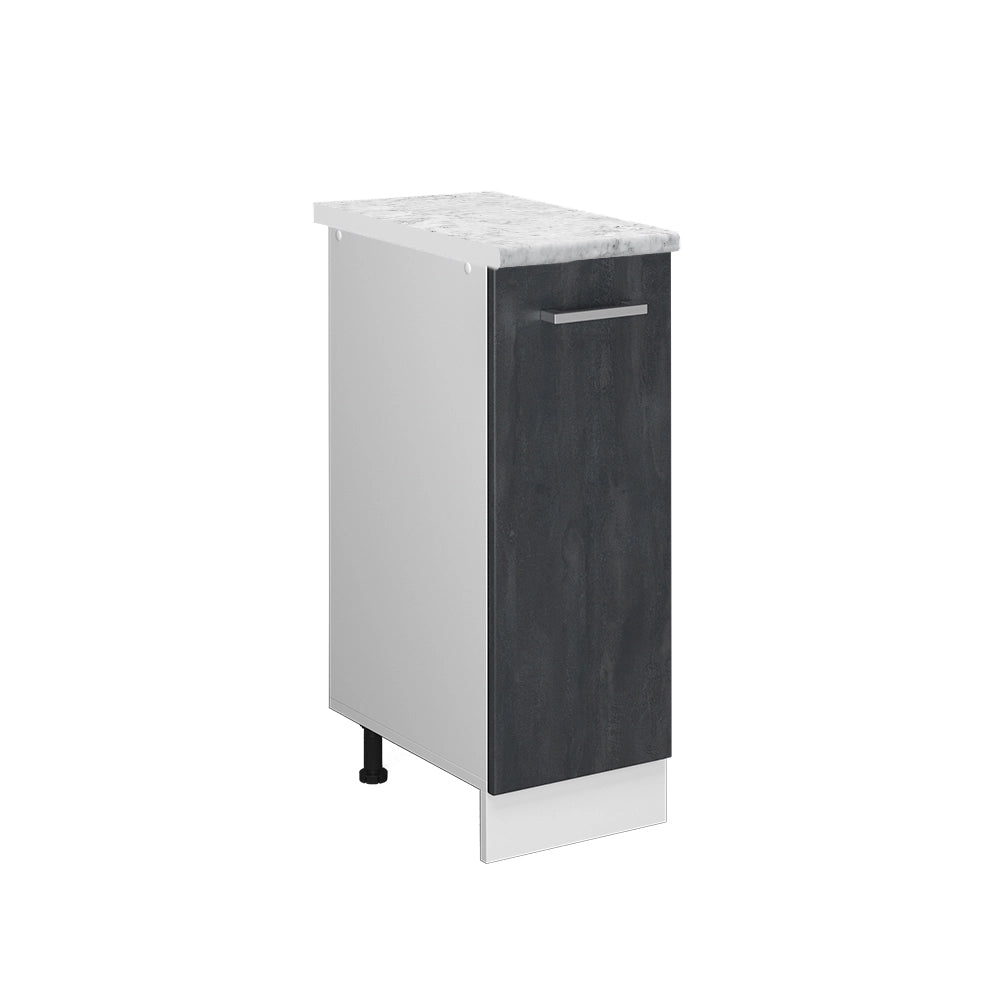 Vicco Armadio cucina dispensa alto Calcestruzzo nero 30 cm PL Marmo