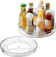 Organizzatore del frigorifero - 27 cm + 23,5 cm - 2 pezzi - Organizzatore rotante del frigorifero per tavolo da cucina - angolo cucina - armadio o tavolo da appendere