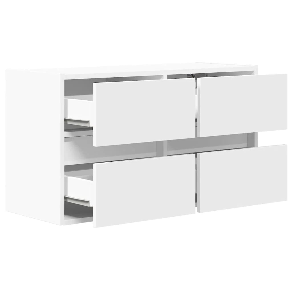 Mobile TV multimediale scaffale TV credenza mobile TV sala da pranzo soggiorno camera da letto montaggio a parete con luci LED 80 x 31 x 45 cm bianco 02_0027918