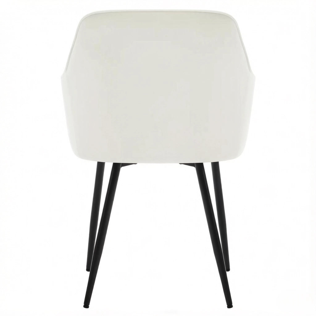 SEDIA Set da 2 pezzi 45,5x45x83,5 cm Velluto Crema Metallo