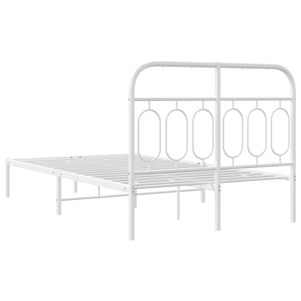 vidaXL Giroletto con Testiera in Metallo Bianco 120x200 cm