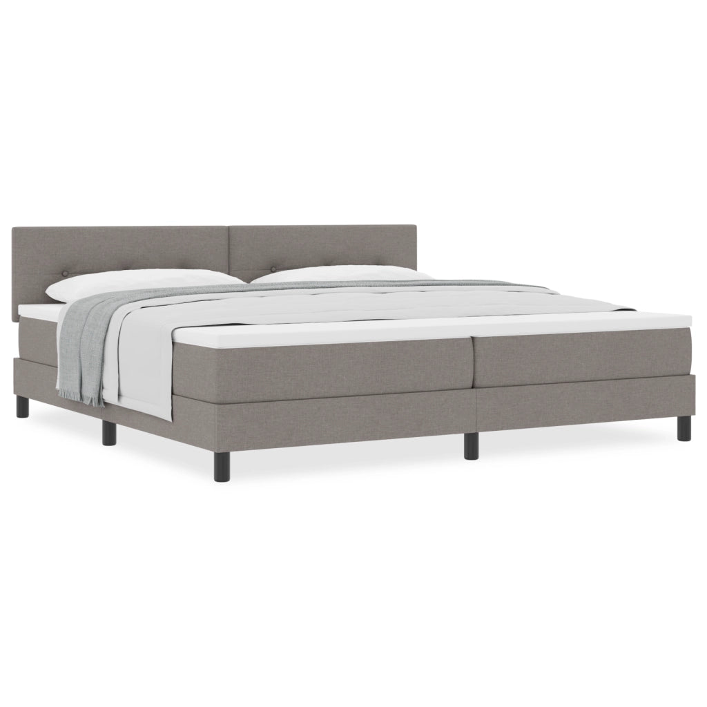 Letto con Box Spring e Materasso Taupe 200x200 cm Tessuto