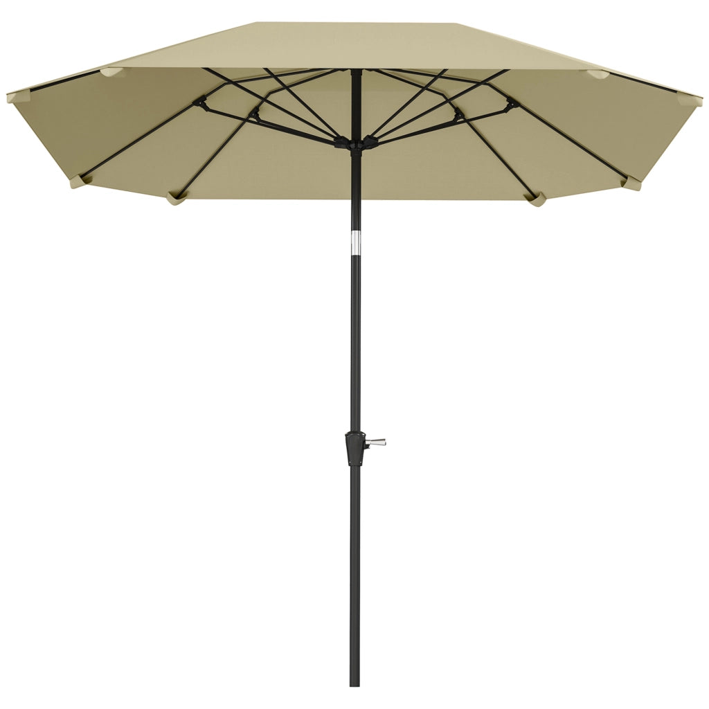Ombrellone da Giardino ¨C zephmum ¨C Beige, Poliestere, Alluminio, Fibra di Vetro, Regolabile, 2.3 m