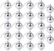 Decorazioni per Natale 24 pezzi - Mini palline da discoteca - Specchio a bolle - Decorazione - Accessori per decorazioni festive - 3 cm