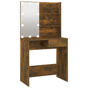 Toeletta | Tavolo da Trucco con LED Rovere Fumo 74,5x40x141 cm