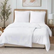 Set di lenzuola da letto 4 pezzi 135 x 200 cm con chiusura a righello, coperte da letto 2 + 2 cuscini 80 x 80 cm, Bianco, 135 x 200 cm