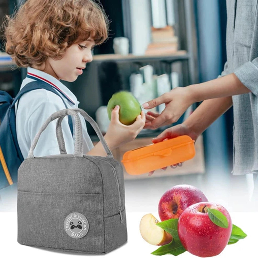 Trade Shop - Set Lunch Box Con Borsa Termica Contenitori Posate 6pz Per Pranzo Ufficio Scuola Campeggi -