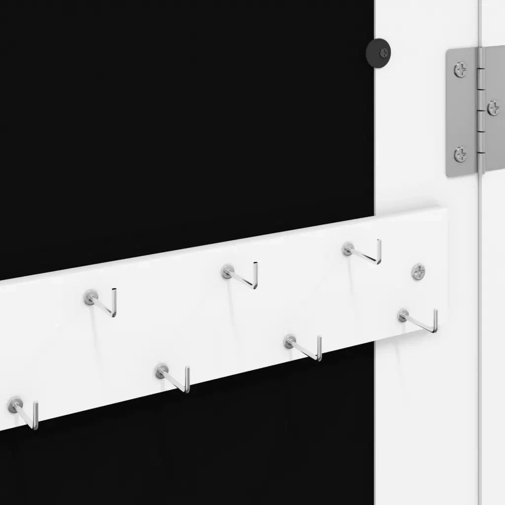Armadio Portagioie con Specchio a Muro Bianco 30x8,5x90 cm CFW1445781