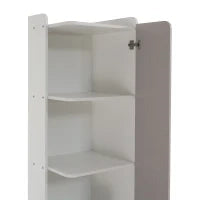 Libreria alta con ante a L e ampio spazio di archiviazione, 45 x 40 x 184 cm, Bianco