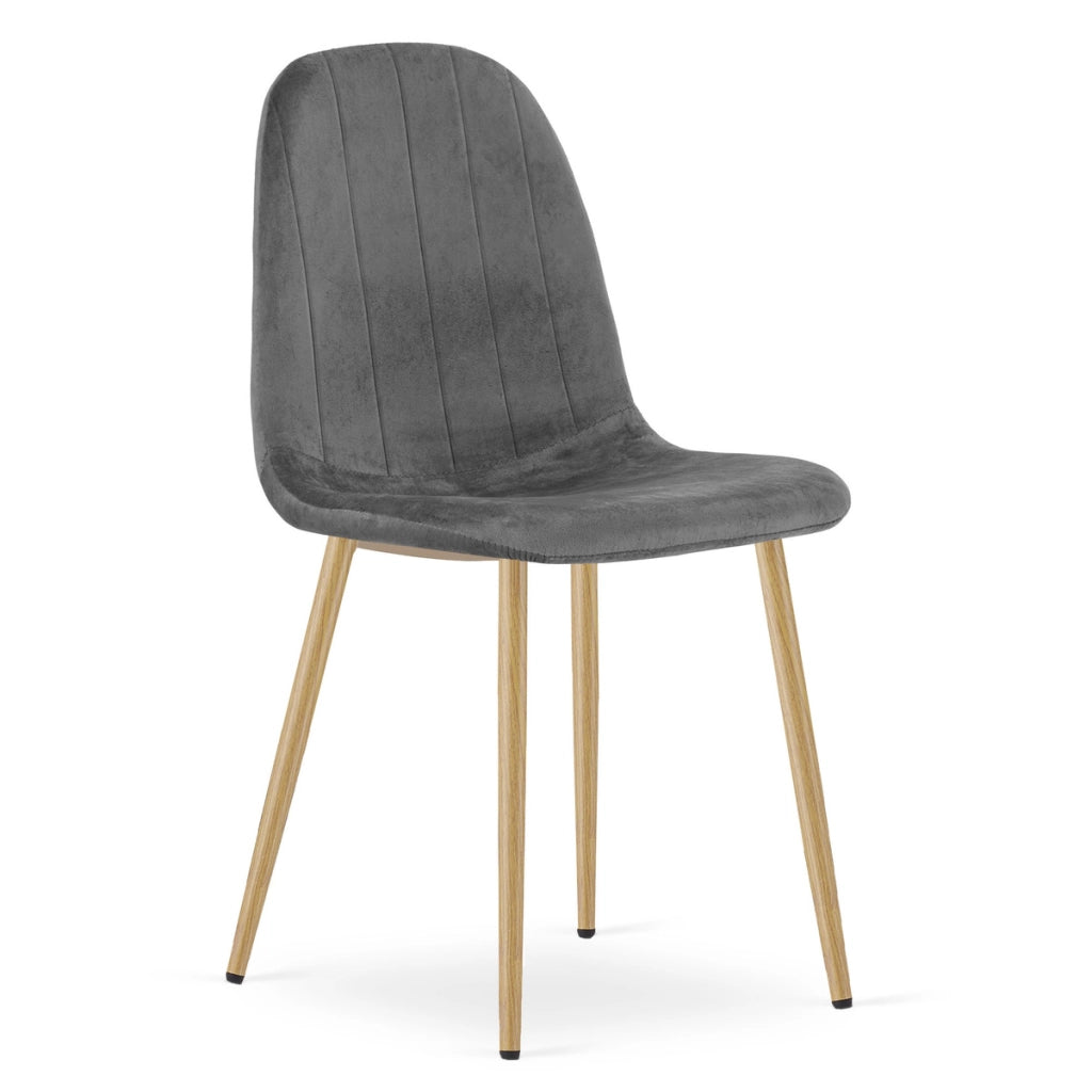 Set di 3 sedie Padva in velluto grigio scuro
