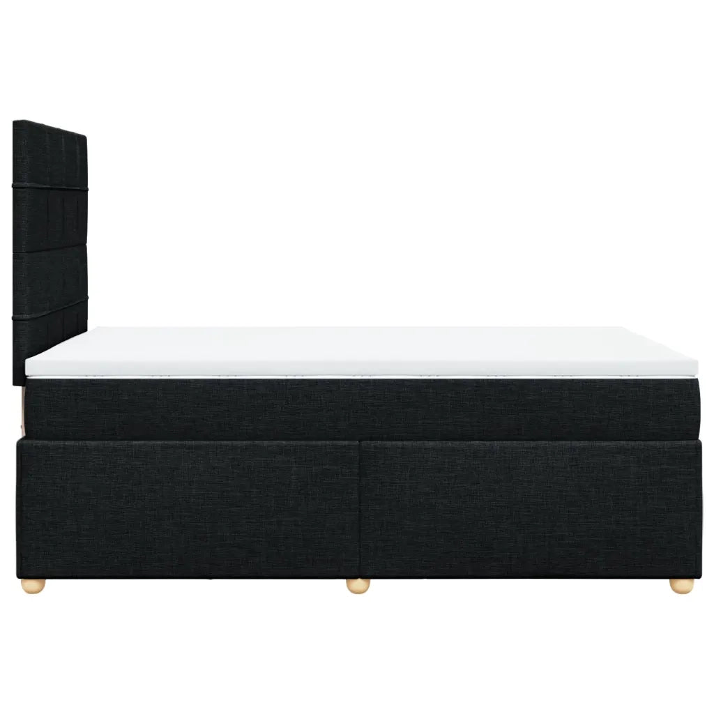 Giroletto a Molle con Materasso Nero 120x190 cm in Tessuto