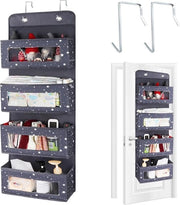 Organizzatore di archiviazione a muro con 4 tasche - archiviazione per oggetti sopra la porta con finestra trasparente per giocattoli - riviste - portafogli - chiavi.