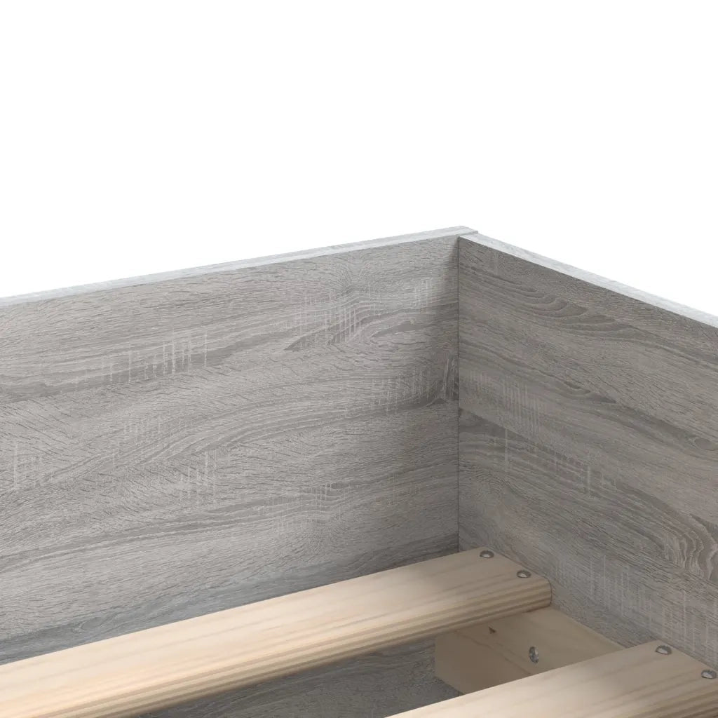 Letto singolo | Letto per adulti | Giroletto con Cassetti Grigio Sonoma 100x200 cm