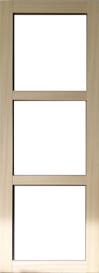 Porta scorrevole in legno Ayous Vetro trasparente H204 x L73 + Binario alluminio nero senza maniglia