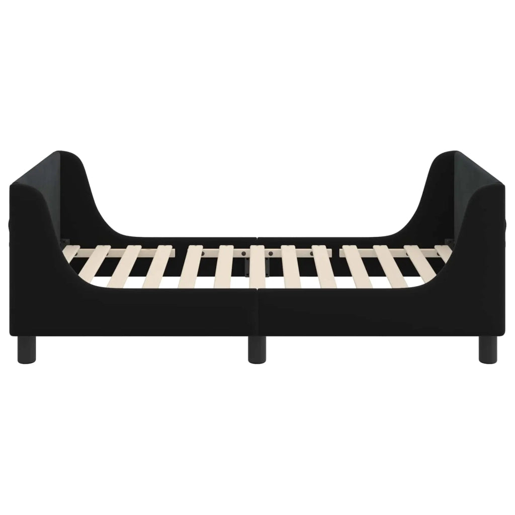 Struttura letto bambini con testata Nero 80 x 160 cm Velluto 42010859