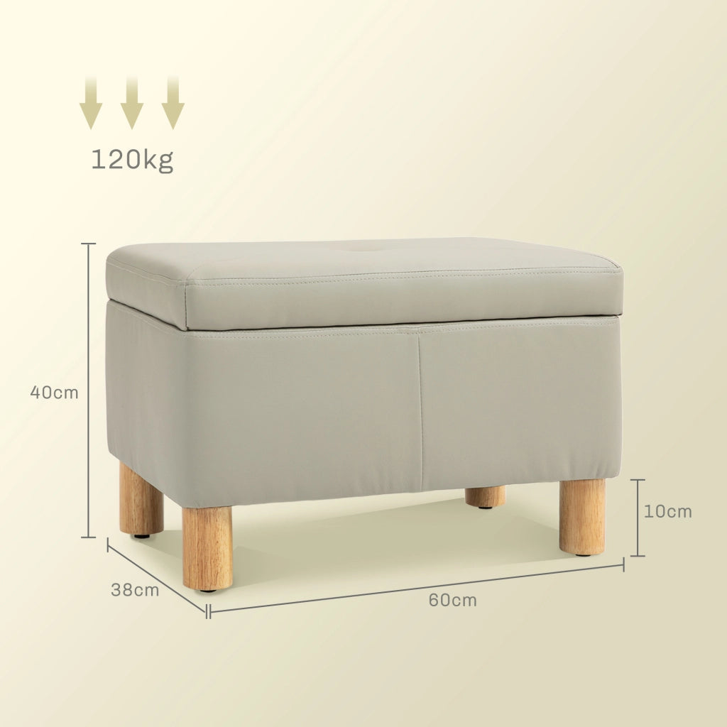 Poltrona con contenitore ¨C Zephmum ¨C Grigio chiaro 60x38x40 cm