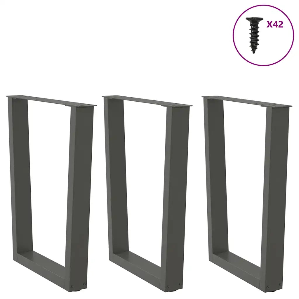 vidaXL Gambe per tavolo da pranzo a forma di V 3 pz Antracite 70x(72-73,3) cm Acciaio