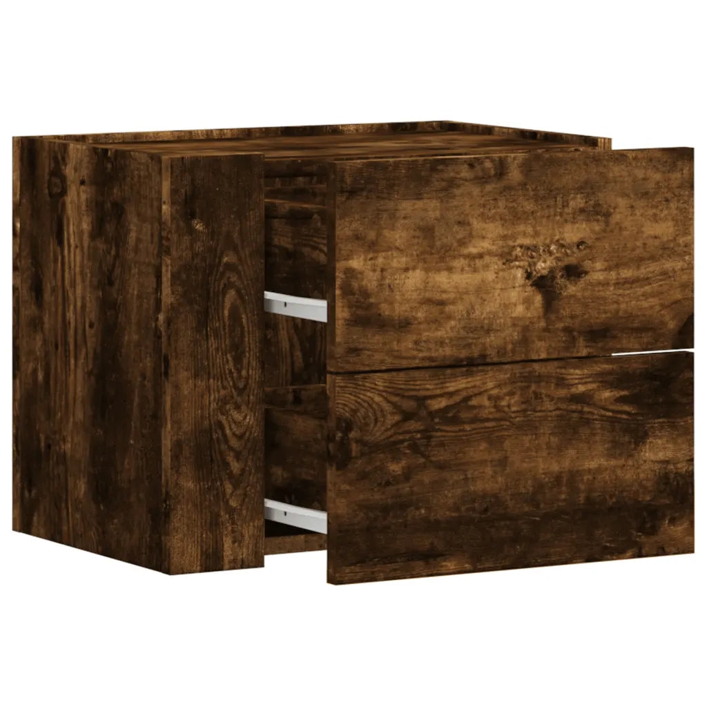 vidaXL Comodini a Muro 2 pz Rovere Fumo 45x30x35 cm
