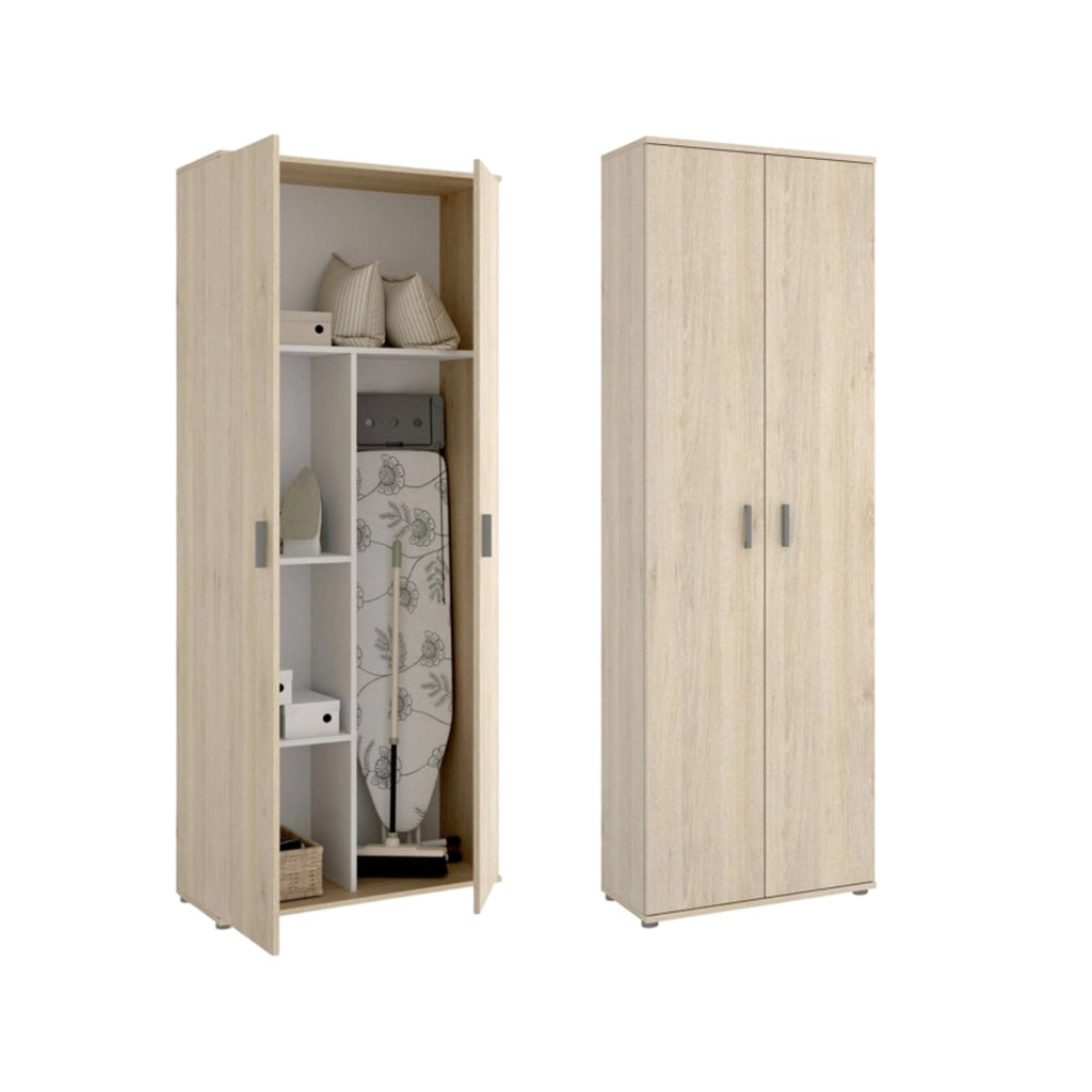 Veruno, Armadio Multiuso Grande Modulabile, 139x190h cm Marrone Rovere