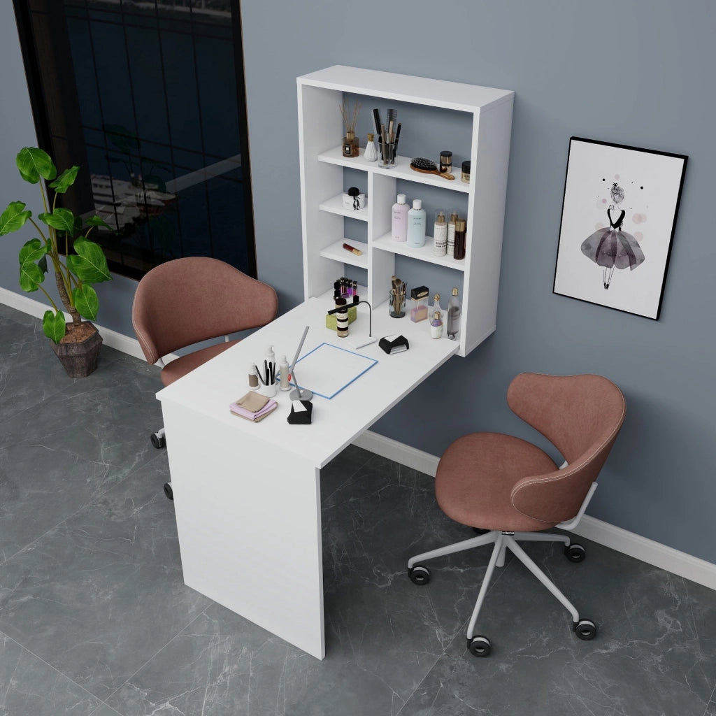 Tavolo da trucco in legno "Sedir" - 90 x 59 x 74 cm - Bianco