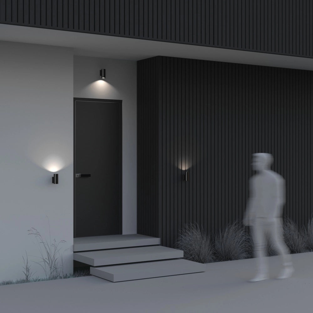 Lampada Da Parete Moderna Da Esterno Alluminio Nero 1 Luce Gu10 50W Ip54