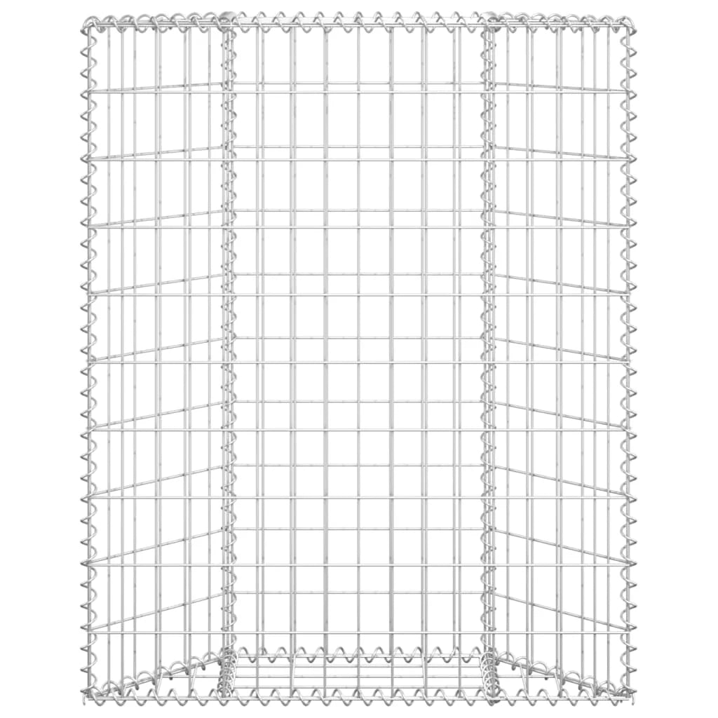 Aiuola rialzata per piante e fiori modello a gabbione trapezoidale acciaio zincato 80 x 20 x 100 cm 02_0001322