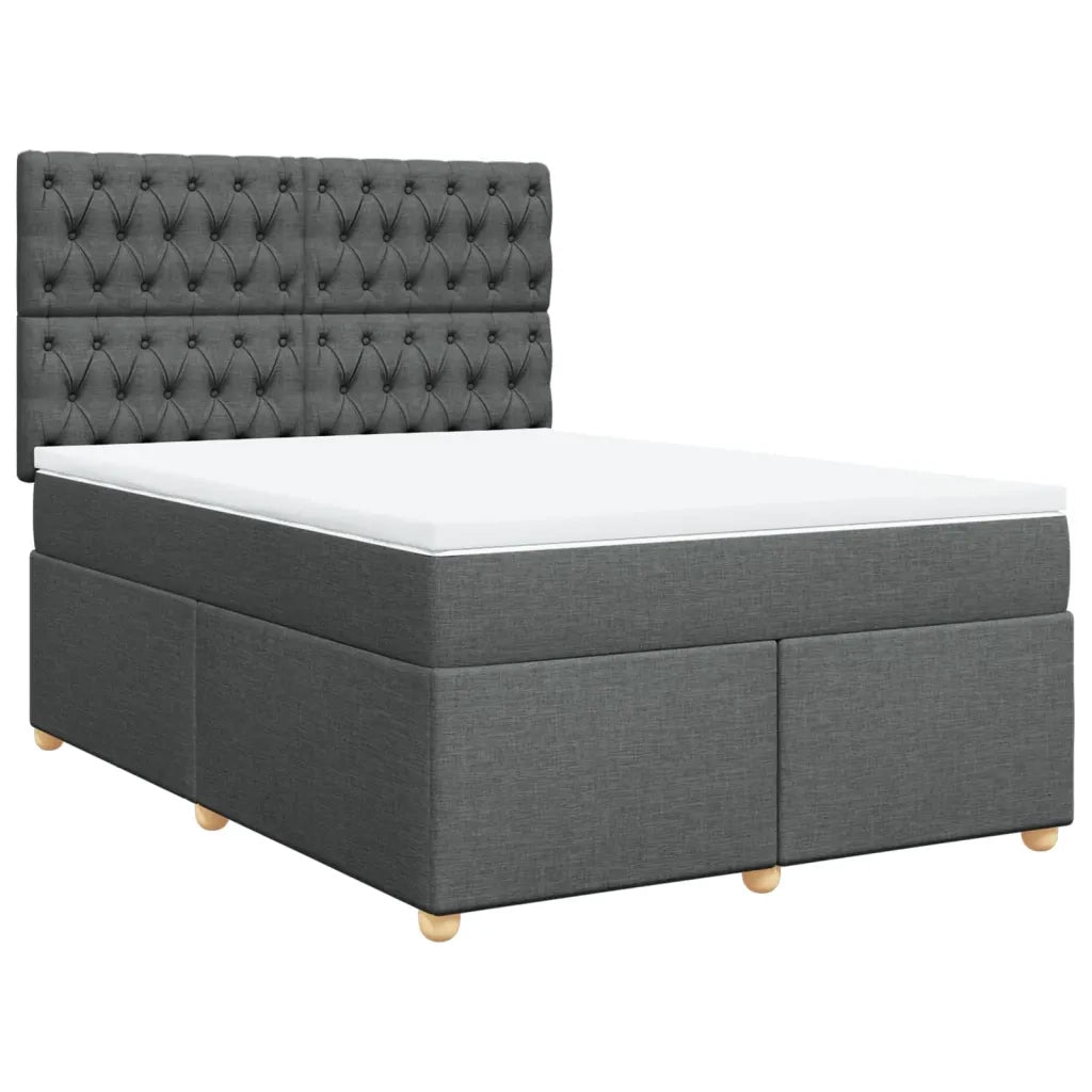 Giroletto a Molle con Materasso Grigio Scuro 140x190 cm Tessuto 3291283