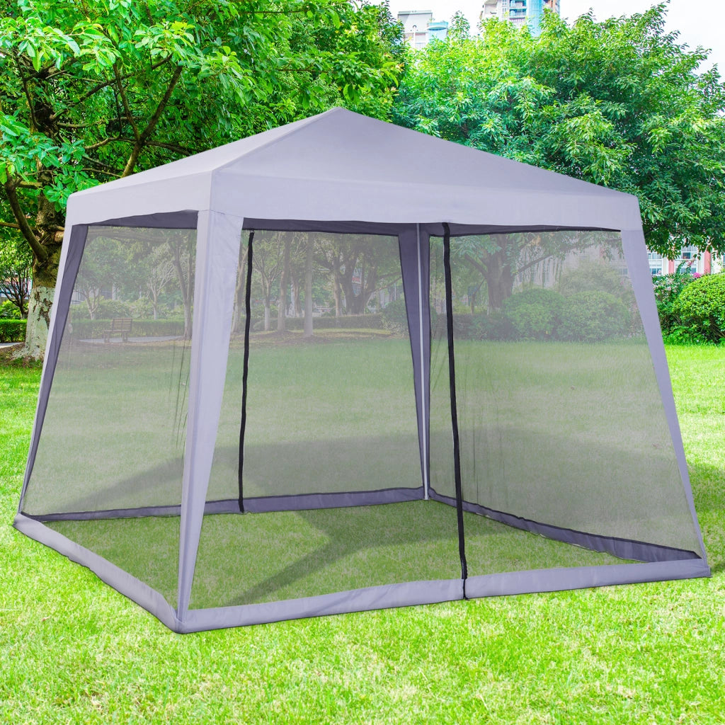 Carpa da Giardino ¨C zephmum ¨C Grigio 3x3 m con Rete Moschiera