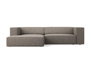 Cosmopolitan Design - Divano angolare sinistro "Arendal" 3 posti in ciniglia grigio 