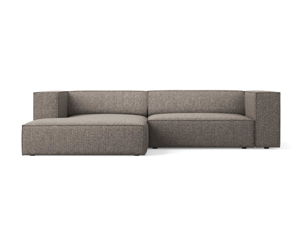 Cosmopolitan Design - Divano angolare sinistro "Arendal" 3 posti in ciniglia grigio 