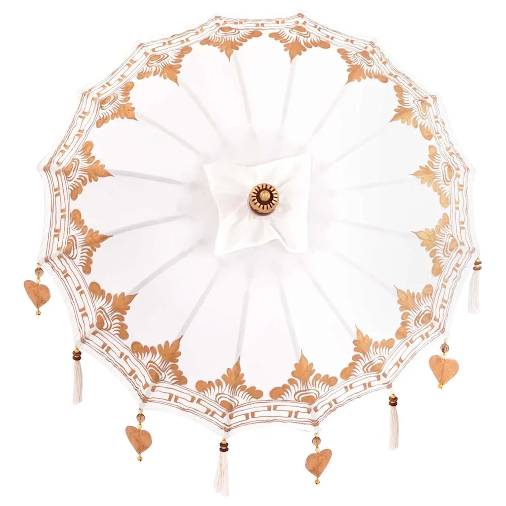 vidaXL Parasol Balinese Crema (90-100) x 260 cm