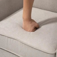 Poltrona d'Arredo in Stile Nordico con Braccioli, in Legno e Poliestere, 79x78x87 cm, Grigio e Marrone
