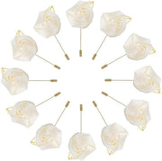 Brochettoni - Decorazioni per Sposi - Eleganti Boutonnières in Bianco e Rosa - Ideali per Cerimonie e Feste - 24 Pezzi