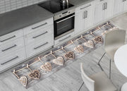Tappeto Passatoia Cucina Antiscivolo Sottolavello Digitale Fantasie Varie - 50x600 - Cuori Grigio