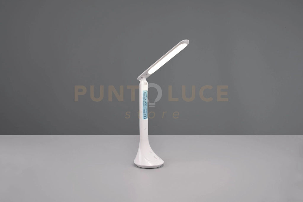 PATTY LAMPADA DA STUDIO LED 4W 380lm, 4000K BIANCA RICARICABILE CON ORA, DATA E SVEGLIA ACCENSIONE TOUCH H. 34CM DIMMERABILE