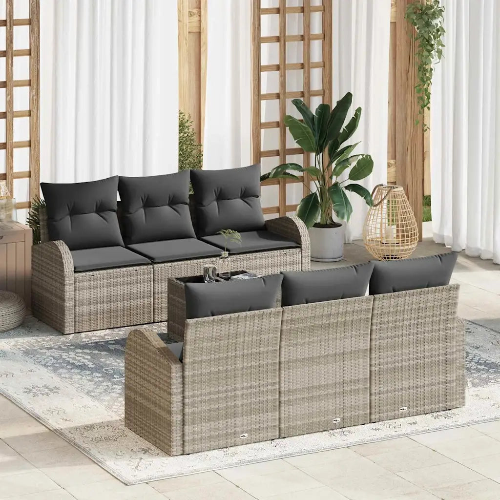 Set Divano da Giardino Grigio chiaro 55 x 55 x 37 cm polyrattan