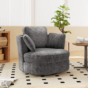 Poltrona XXL in Tessuto Chenille ¨C MINIMAL ¨C Grigio, Cuscini, Soggiorno