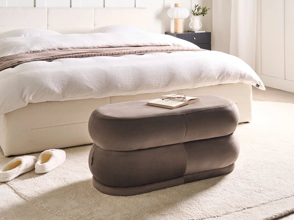 Panca decorativa in velluto marrone soggiorno camera da letto moderno