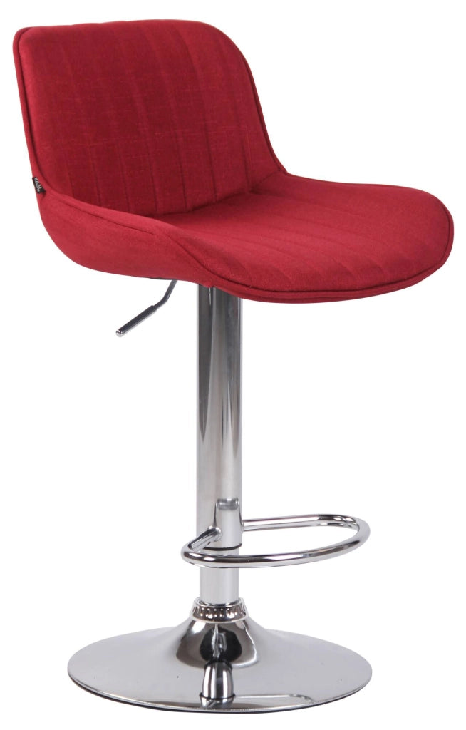 Set di 2 sgabelli da bar Lentini in tessuto rosso,cromo