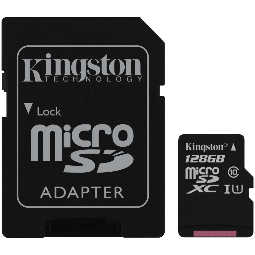 Scheda di memoria 128 GB KINGSTON Velocità UHS-I di Classe 10 con Adattore SD