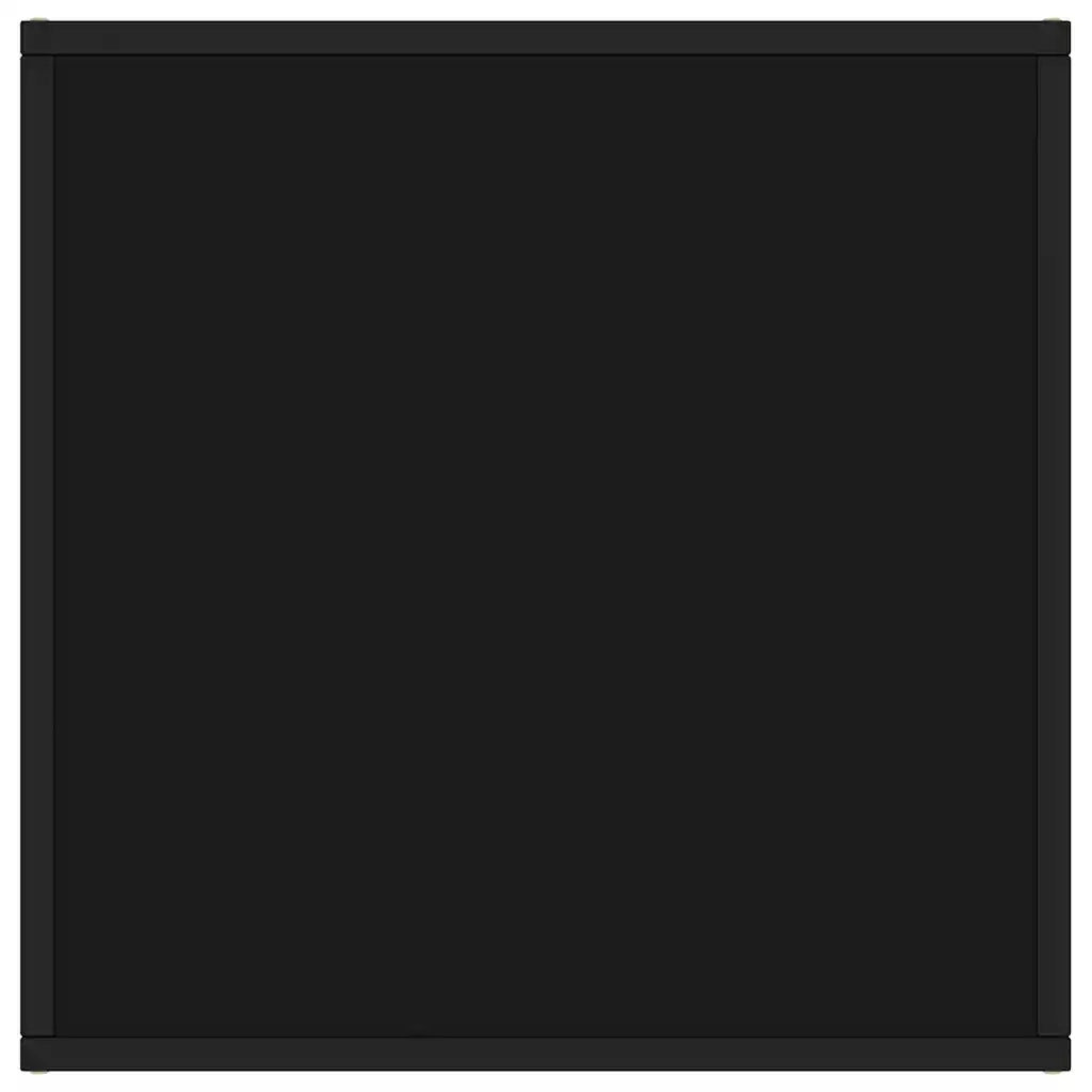 Tavolino da Salotto Nero con Vetro Nero-Tavolino da soggiorno 60x60x35 cm