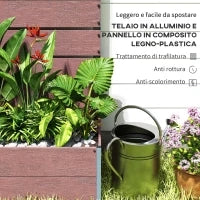Fioriera da Esterno con Spalliera a Doghe per Piante Rampicanti, 72x38x150cm, Marrone Chiaro