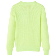 Maglione da Bambina Lavorato a Mano Giallo Neon 128