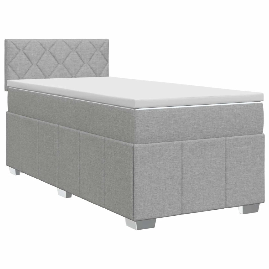 Letto box spring con materasso Grigio Chiaro 100 x 200 cm 3451150