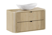 Set mobili bagno 100 cm con piano e lavabo da appoggio Lena Ovalia Cremona 100 cm